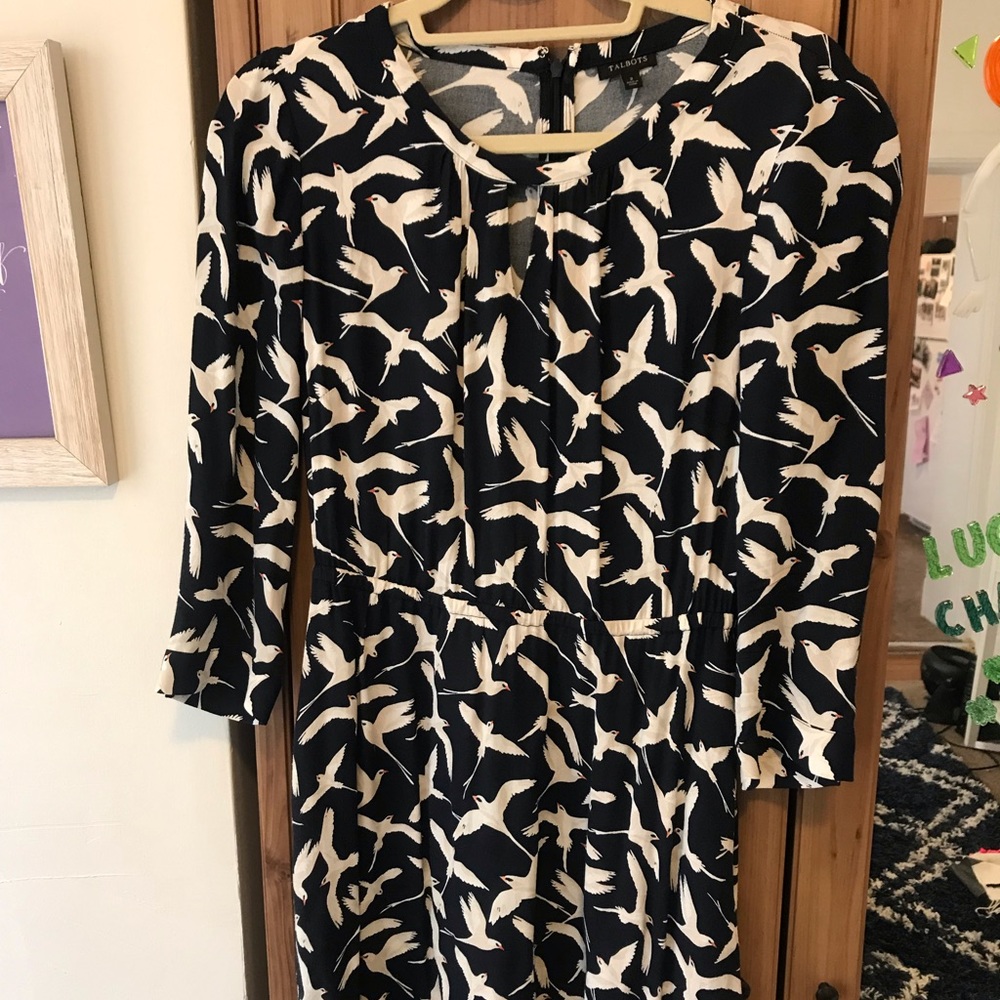 Navy Bird Dress from Talbots